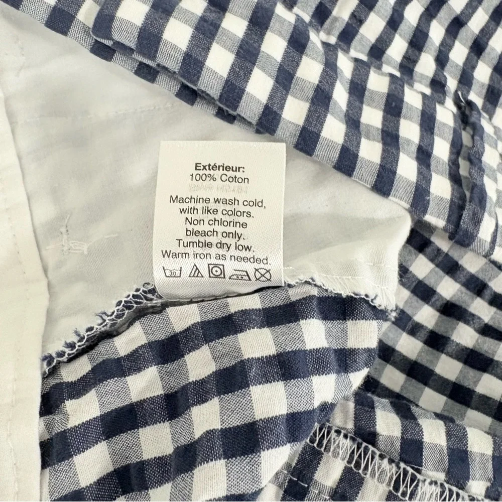 J.Crew Navy Check Seersucker Crop Ankle Pants